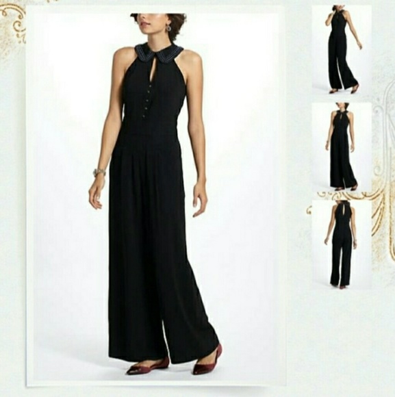 Anthropologie Pants - Elevenses Jumpsuit with beaded collar Anthropologie Pants - Elevenses Jumpsuit with beaded collar